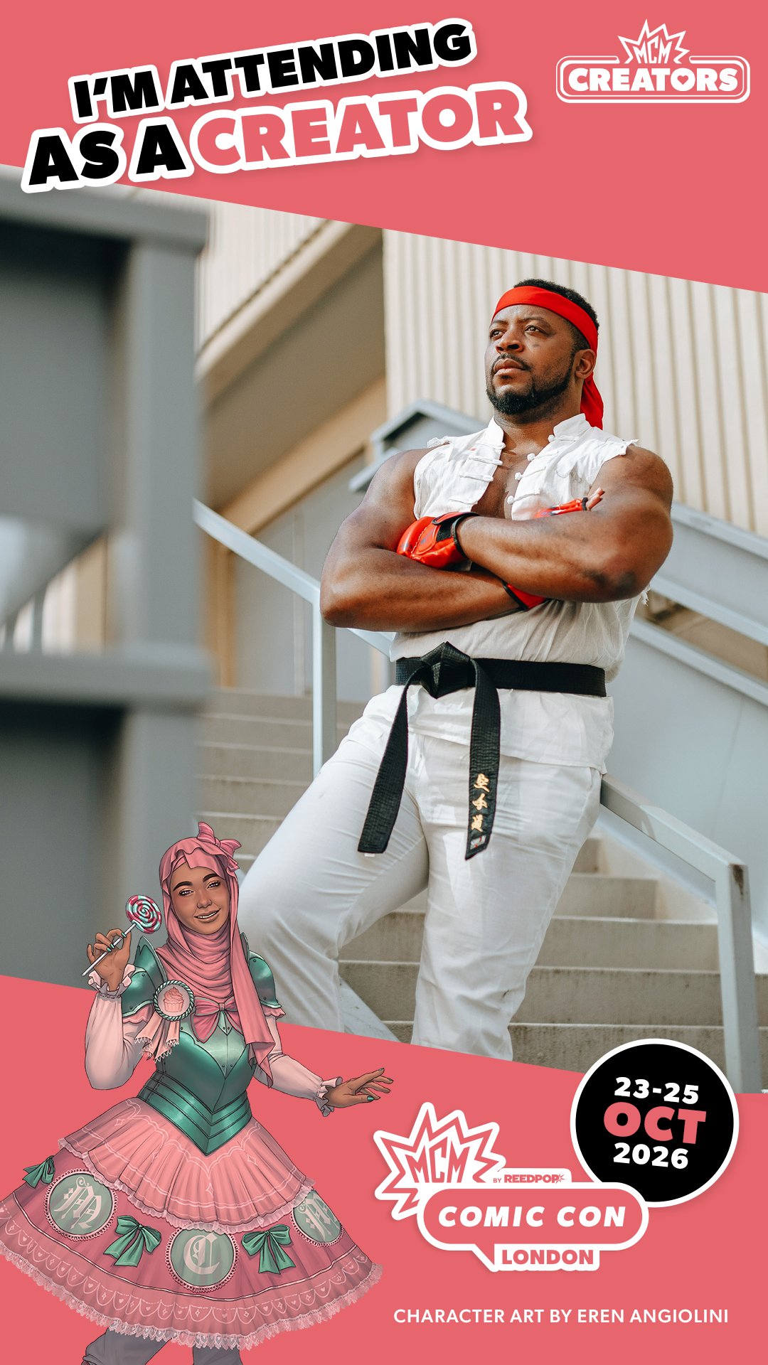 Ugo as Ryu in the official MCM London 2026 Creator announcement artwork